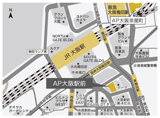 大阪会場までの地図